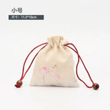 5pcs Double Layer Velvet Gift Bags Plum Lotus Design Jewelry Pouch