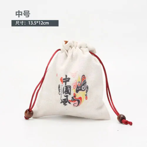 5pcs Double Layer Velvet Gift Bags Plum Lotus Design Jewelry Pouch