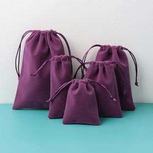 5pcs Velvet Drawstring Bag for Jewelry Organizing