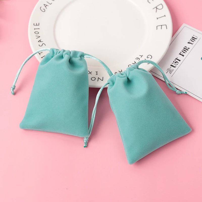 5pcs Drawstring Velvet Bag Jewelry Makeup Wedding Packaging Gift Bag