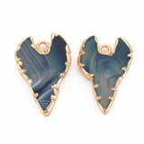 5pcs Mixed Dyed Natural Agate Heart Pendants for DIY Jewelry Making