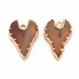 5pcs Mixed Dyed Natural Agate Heart Pendants for DIY Jewelry Making