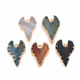 5pcs Mixed Dyed Natural Agate Heart Pendants for DIY Jewelry Making