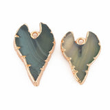5pcs Mixed Dyed Natural Agate Heart Pendants for DIY Jewelry Making