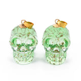 5pcs Glass Skull Pendants DIY Halloween Theme Jewelry 25x26~27x19mm