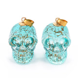 5pcs Glass Skull Pendants DIY Halloween Theme Jewelry 25x26~27x19mm