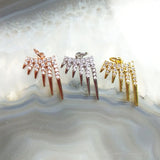 Angel Wing Pendant Necklace Micro CZ Pave Rose Plated High Jewelry