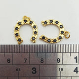 5pcs Plated Horeshoe Micropave CZ Pendant for Women Jewelry