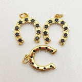 5pcs Plated Horeshoe Micropave CZ Pendant for Women Jewelry