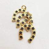5pcs Plated Horeshoe Pendant for Women Micropave CZ