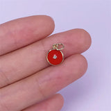 5pcs Brass Plated Metal Round Eye Charms 8x11mm DIY Jewelry