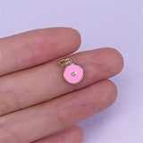 5pcs Brass Plated Metal Round Eye Charms 8x11mm DIY Jewelry