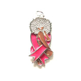 Enamel Pink Ribbon Afro Girl Charms Breast Cancer Awareness Pendants