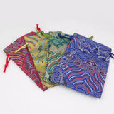 5pcs Ethnic Style Fabric Gift Bags Drawstring Jewelry Packaging