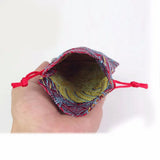 5pcs Ethnic Style Fabric Gift Bags Drawstring Jewelry Packaging