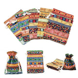 5pcs Ethnic Style Reusable Cloth Drawstring Bags Mixed Wedding Party Gift Sachet
