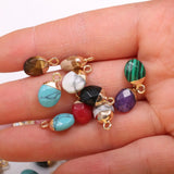 5pcs Faceted Rose Quartz Labradorite Pendant 8x13mm