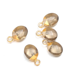 5pcs Faceted Rose Quartz Labradorite Pendant 8x13mm