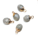 5pcs Faceted Rose Quartz Labradorite Pendant 8x13mm