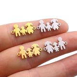 Family Chain Pendant Necklace Set Parents Children Gold/Steel Jewelry Gift