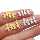 Family Chain Pendant Necklace Set Parents Children Gold/Steel Jewelry Gift