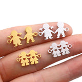 Family Chain Pendant Necklace Set Parents Children Gold/Steel Jewelry Gift