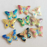 5pcs Cloisonne Butterfly Beads DIY Jewelry Making Charms Earrings Necklace