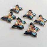 5pcs Cloisonne Butterfly Beads DIY Jewelry Making Charms Earrings Necklace