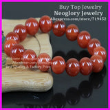 5pcs Carnelian Bracelet Mens Stretch Red Stone Beads Bracelet