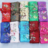 5pcs Chinese Style Silk Embroidered Jewelry Bags Pouch