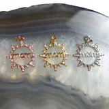 MUM CZ Sun Star Shaped Pendant Rose Plated Great Gift For Mother