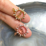 MUM CZ Sun Star Shaped Pendant Rose Plated Great Gift For Mother