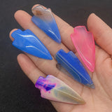 5pcs Natural Rose Stone Agate Pink Anchor Stone Pendant for Jewelry Making DIY
