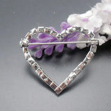 Heart Shape Pink Rhinestone Crystal Girls' Brooch Pins