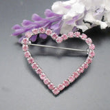 Heart Shape Pink Rhinestone Crystal Girls' Brooch Pins