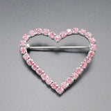 Heart Shape Pink Rhinestone Crystal Girls' Brooch Pins