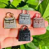5pcs Clear Crystal Purse Bag Charms for Women Bracelet Girl Necklaces