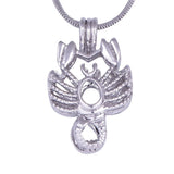 5pcs Scorpion Locket Cage Pendant Mountings, 18kgp Scorpio DIY Charms