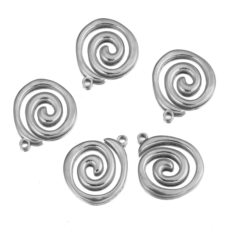 5pcs Stainless Steel Thread Charms Connectors Jewelry Accessories