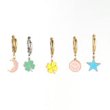 5pcs Star Enamel Charms for DIY Jewelry Making
