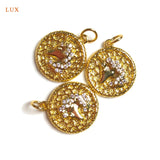 5pcs CZ Horse Pendant Brass Charms Men Women Necklace Party