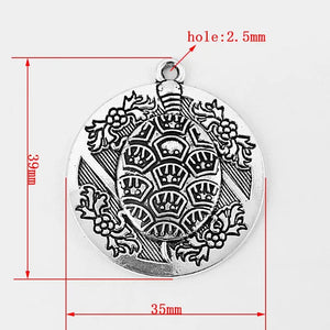 5pcs Turtle Amulet Charms Pendant For Earring Necklace Making 39*35mm