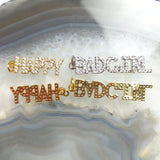5pcs Unk HAPPY Letter Pendant BAD GIRL Plated Brass CZ DIY Charms