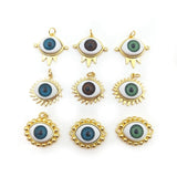 5pcs Vintage Plated Eye Pendant Evil Eyes Charm for DIY Necklaces Bracelet
