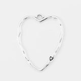 5pcs Silver Hollow Heart Charm Pendant for DIY Jewelry Making