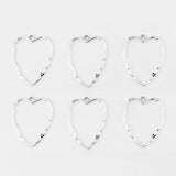 5pcs Silver Hollow Heart Charm Pendant for DIY Jewelry Making