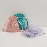 5pcs Flannel Jewelry Organizer Gift Bags Drawstring Pouches 7x9cm