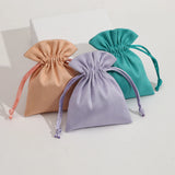 5pcs Flannel Jewelry Organizer Gift Bags Drawstring Pouches 7x9cm