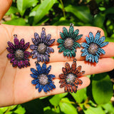 5pcs Flower Charm for Women Bracelet Making Colorful Dainty Pretty Pendant