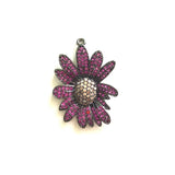 5pcs Flower Charm for Women Bracelet Making Colorful Dainty Pretty Pendant